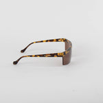 Nanushka Callias Dark Amber Flat Top Sunglasses