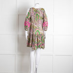Miss June Green Embroidered Kaftan Mini Dress
