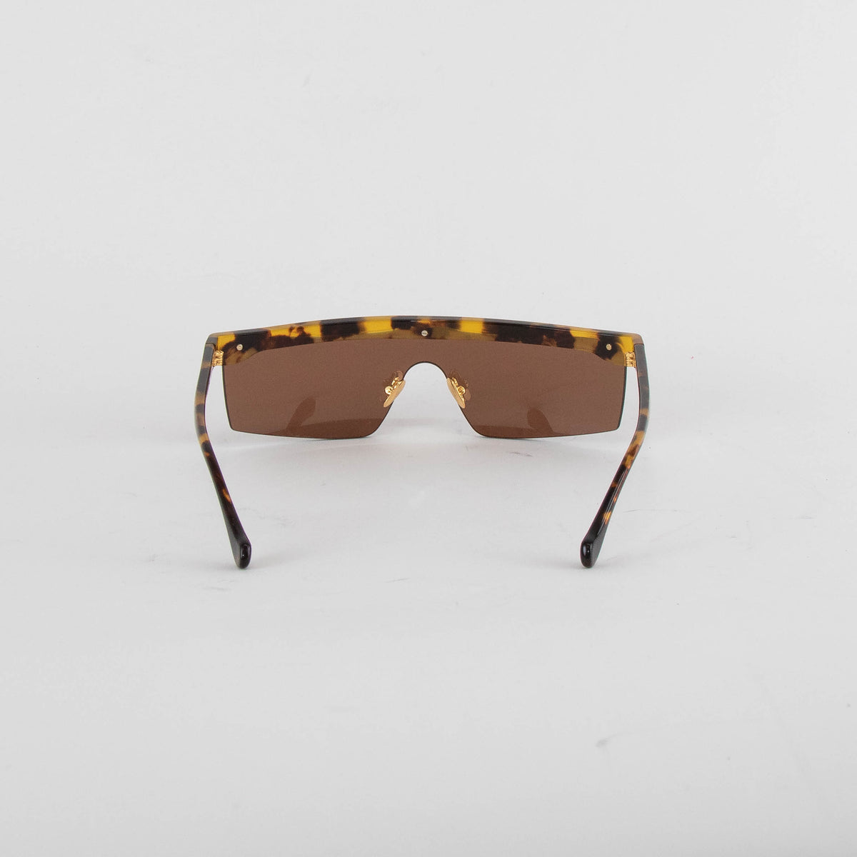 Nanushka Brown Callias Dark Amber Flat Top Sunglasses