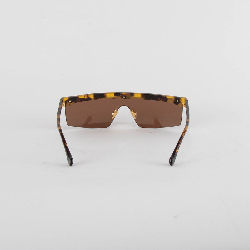 Nanushka Callias Dark Amber Flat Top Sunglasses