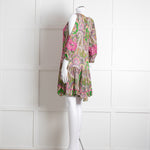 Miss June Green Embroidered Kaftan Mini Dress