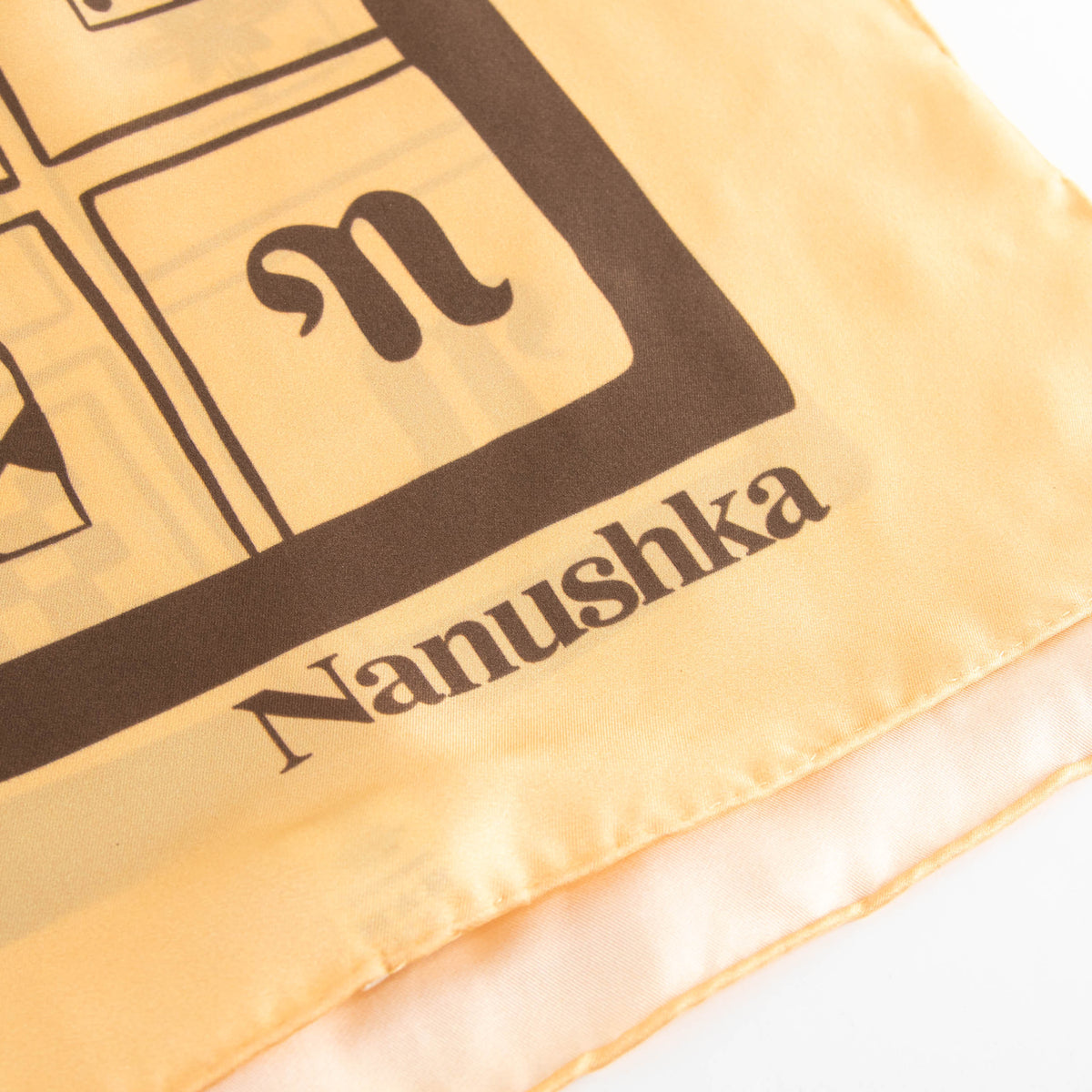 Nanushka Miani Faded Apricot Totem Patterned Scarf