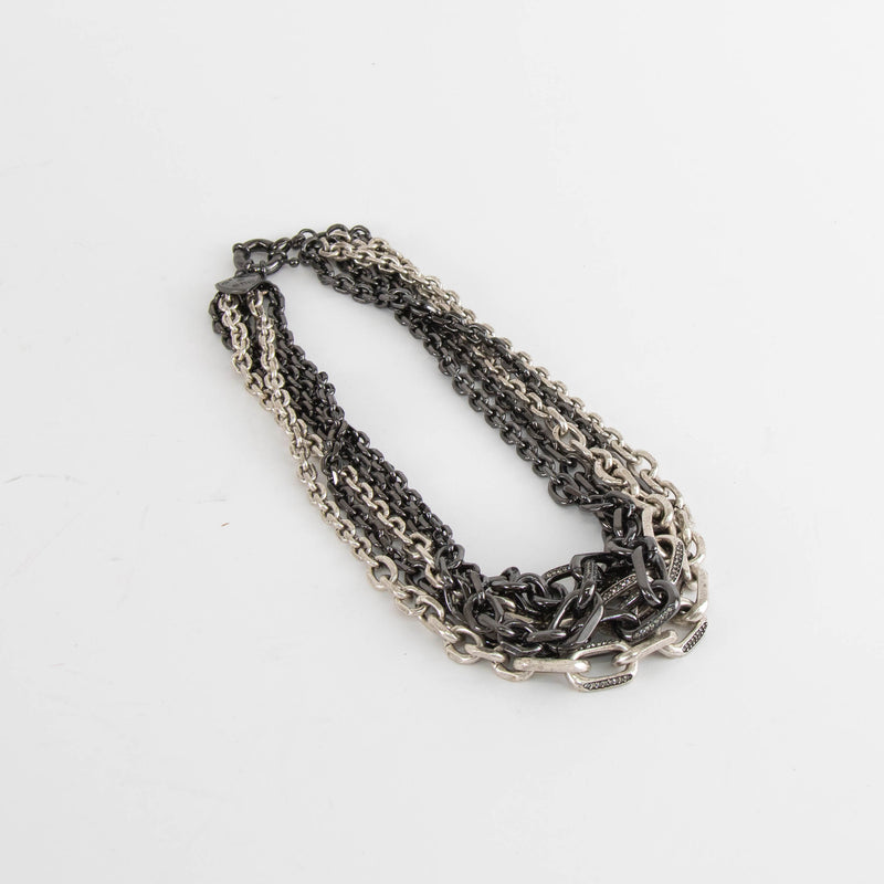 Giles & Brother Silver Multi Chain Choker