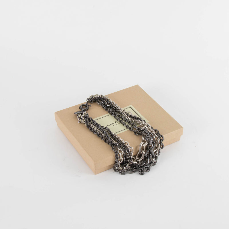 Giles & Brother Silver Multi Chain Choker