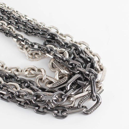 Giles & Brother Silver Multi Chain Choker