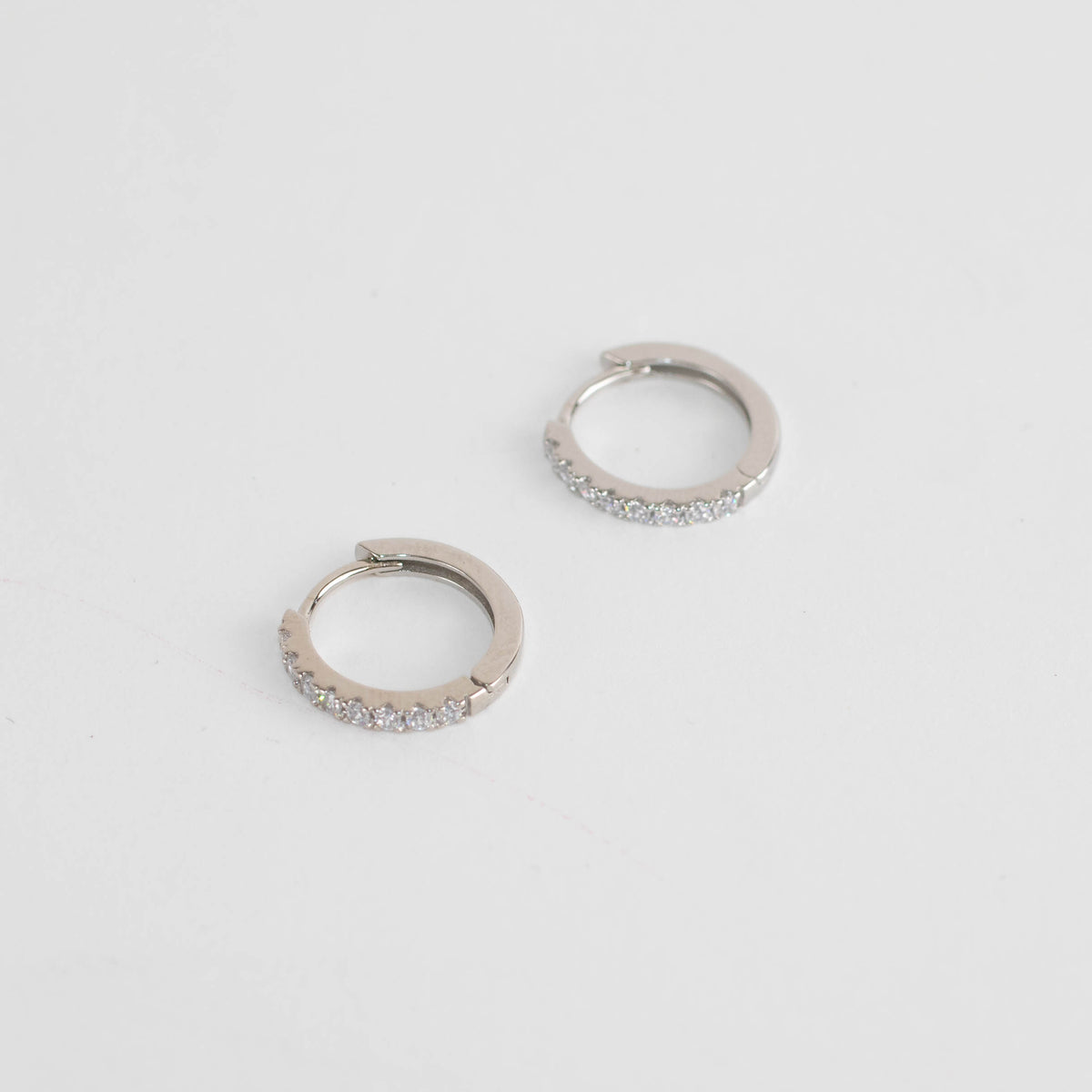 Sahira Silver Mini Pave Huggie