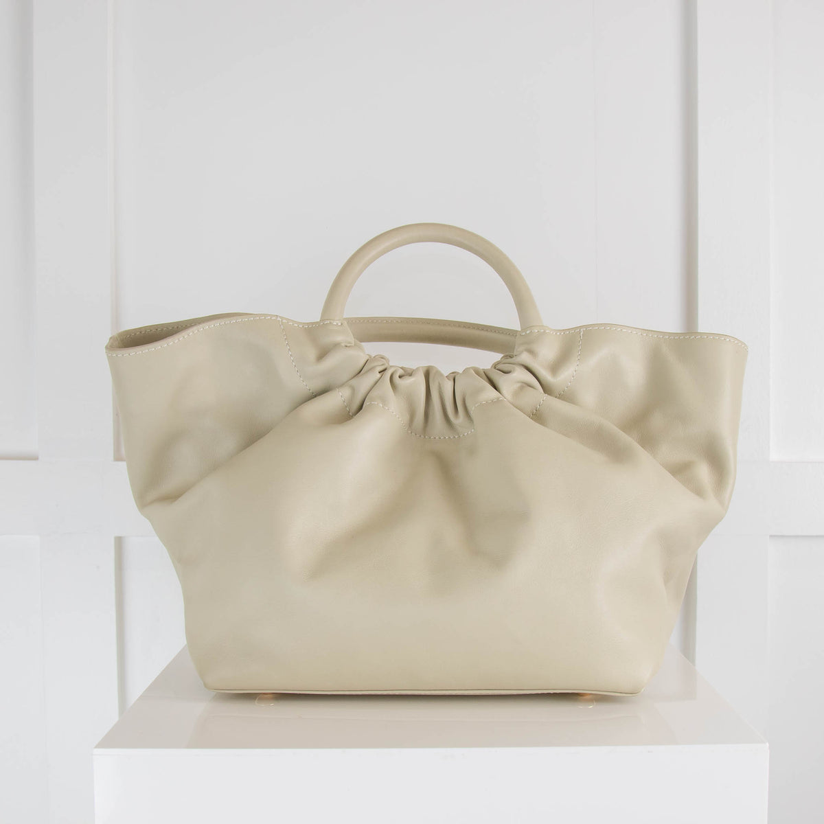 Demellier Cream Mini Top Handle Los Angels Bag