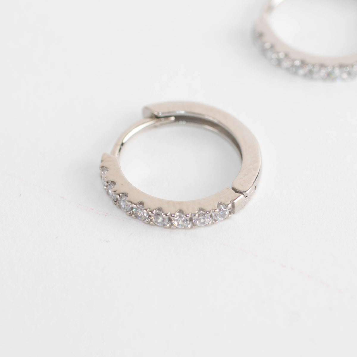 Sahira Silver Mini Pave Huggie