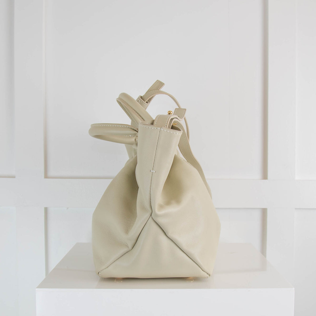 Demellier Cream Mini Top Handle Los Angels Bag