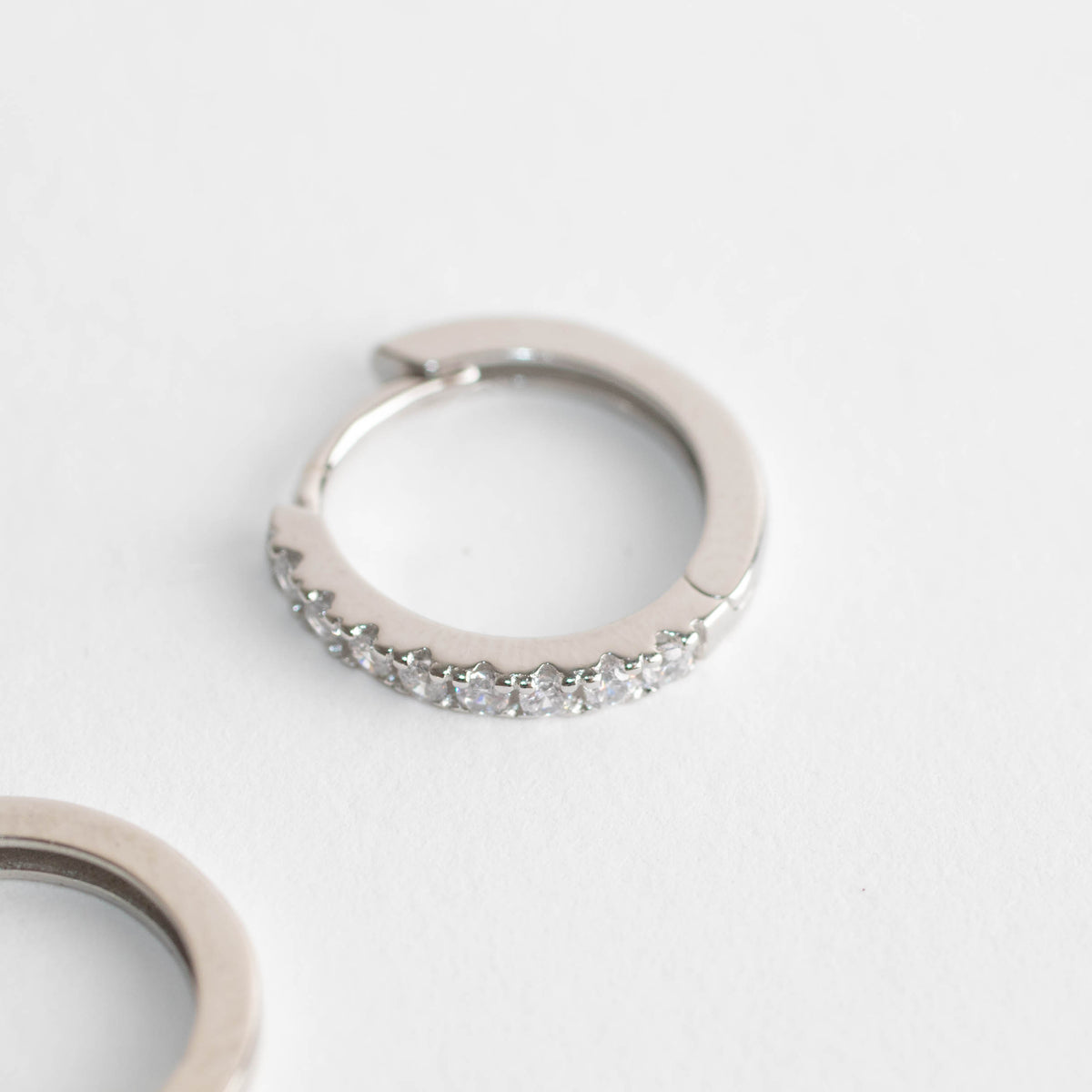 Sahira Silver Mini Pave Huggie