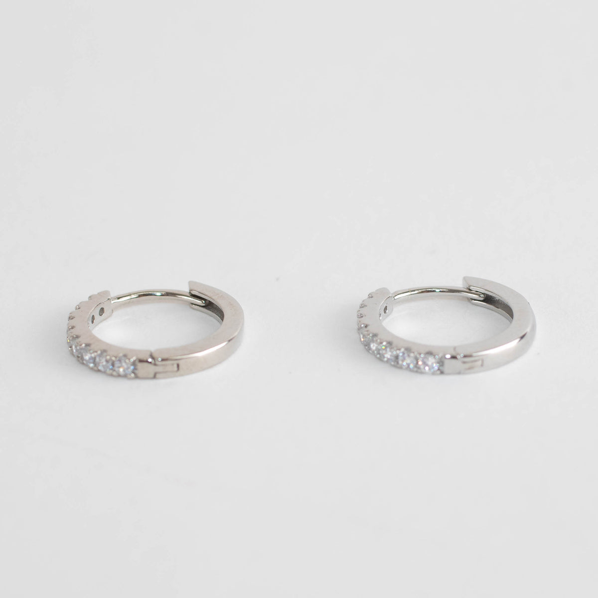 Sahira Silver Mini Pave Huggie