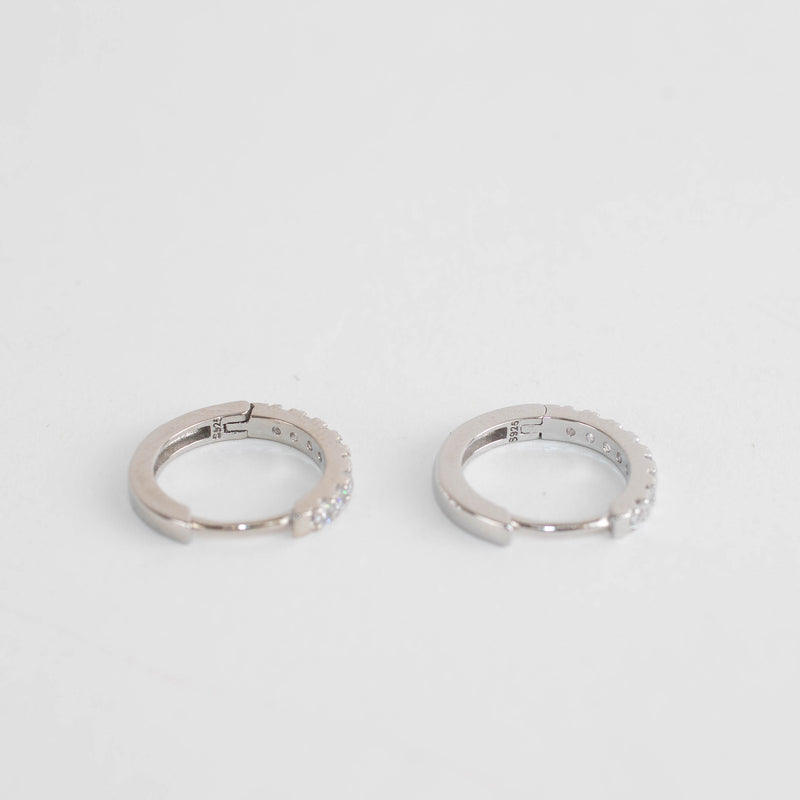 Sahira Silver Mini Pave Huggie