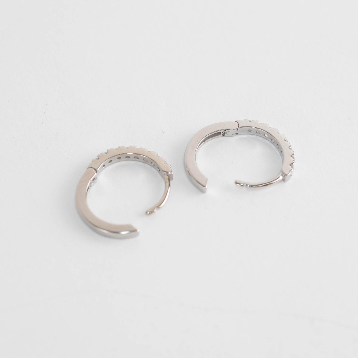 Sahira Silver Mini Pave Huggie