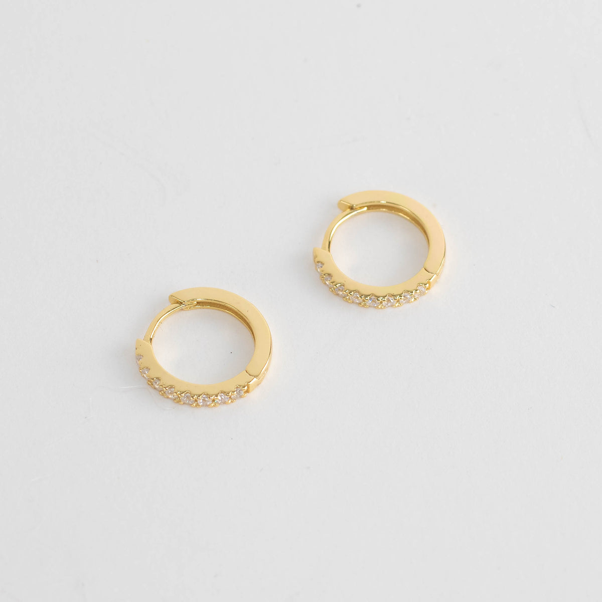 Sahira Gold Vermeil Pave Mini Huggies