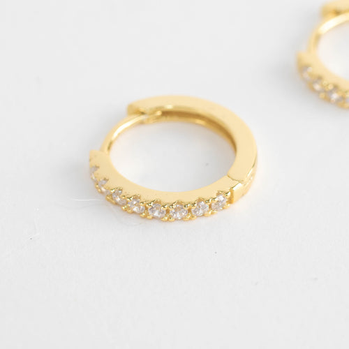 Sahira Gold Vermeil Pave Mini Huggies