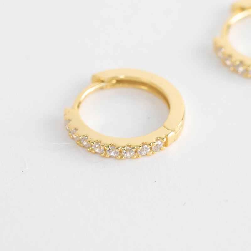 Sahira Gold Vermeil Pave Mini Huggies