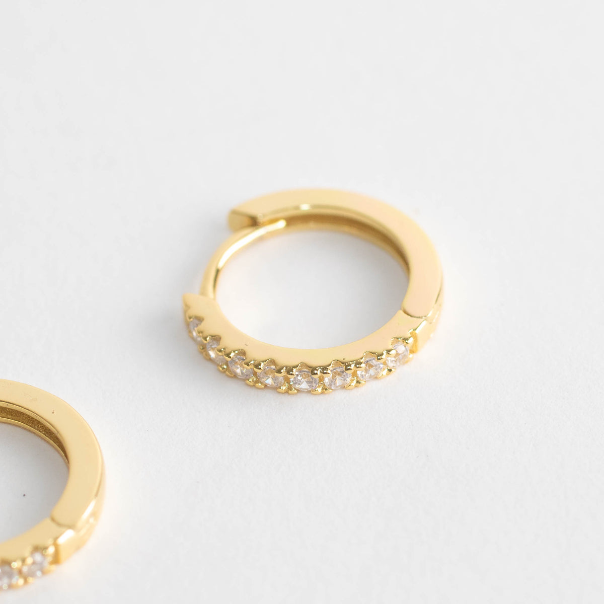 Sahira Gold Vermeil Pave Mini Huggies