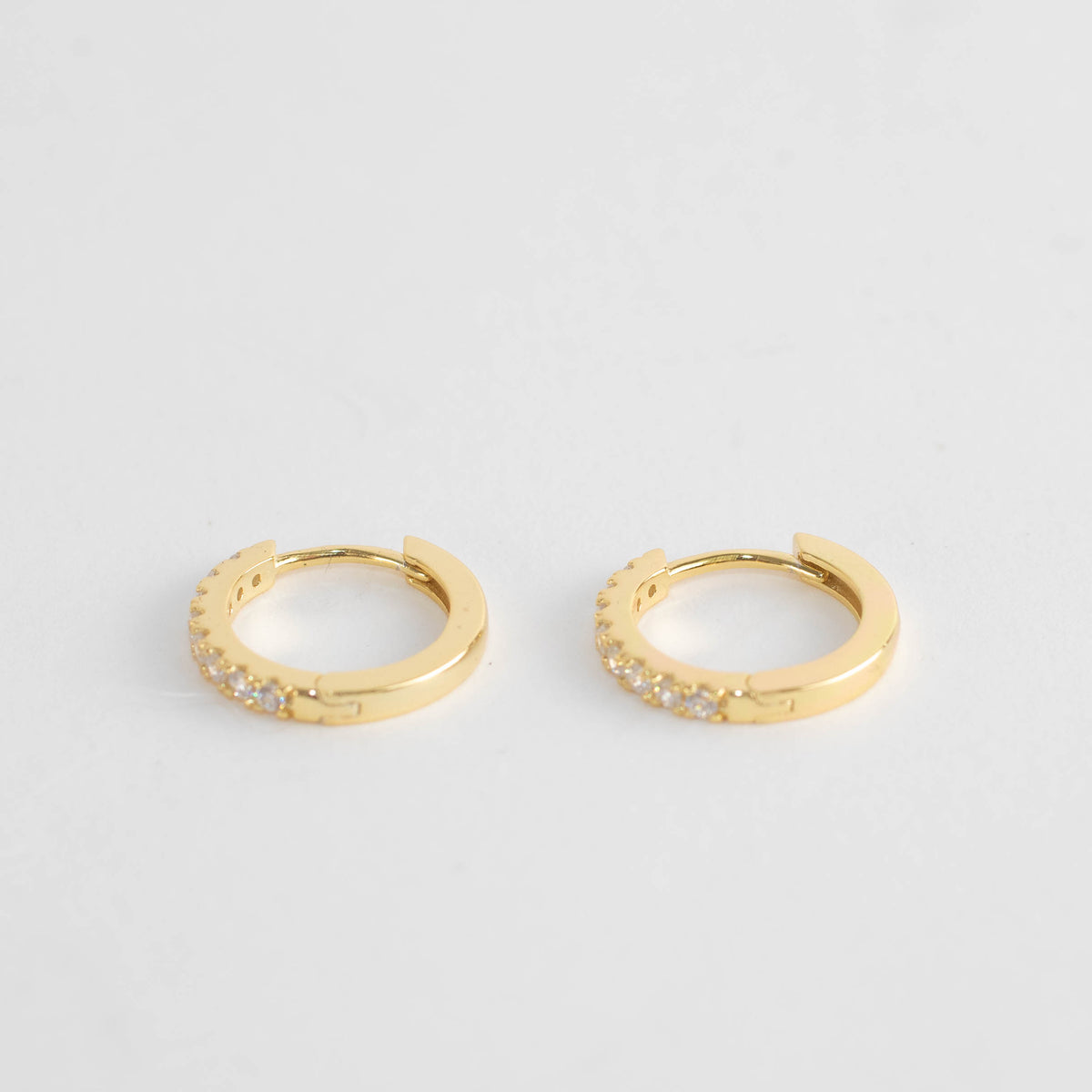 Sahira Gold Vermeil Pave Mini Huggies