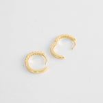 Sahira Gold Vermeil Pave Mini Huggies