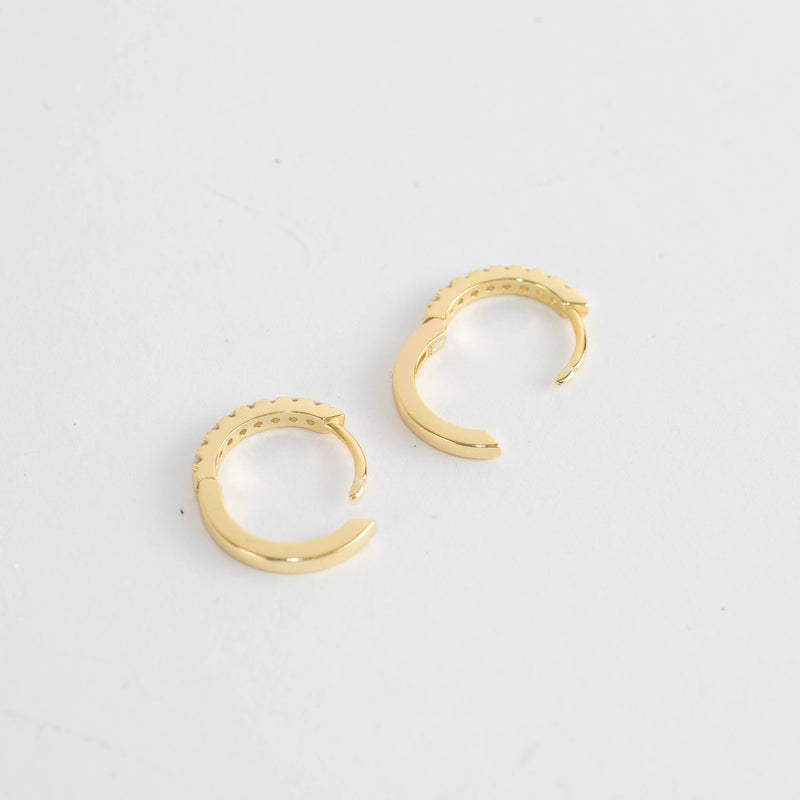 Sahira Gold Vermeil Pave Mini Huggies