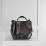 Dior Black Python Mini Handle Bucket Bag