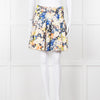 Zoe Milano Navy Cream Yellow Floral Mini Skirt