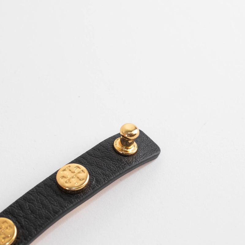 Tory Burch Black & Gold Double Wrap Bracelet