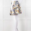 Zoe Milano Navy Cream Yellow Floral Mini Skirt