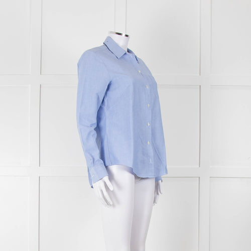 Sezane Blue Cotton Collared Shirt