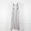 Kenzo White Black Geometric Print Strapless Long Dress