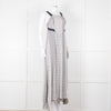 Kenzo White Black Geometric Print Strapless Long Dress