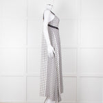 Kenzo White Black Geometric Print Strapless Long Dress