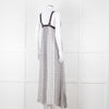 Kenzo White Black Geometric Print Strapless Long Dress