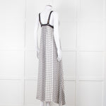 Kenzo White Black Geometric Print Strapless Long Dress