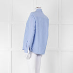 Sezane Blue Cotton Collared Shirt