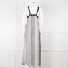 Kenzo White Black Geometric Print Strapless Long Dress