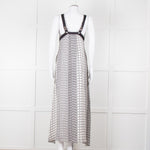 Kenzo White Black Geometric Print Strapless Long Dress