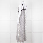 Kenzo White Black Geometric Print Strapless Long Dress
