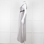 Kenzo White Black Geometric Print Strapless Long Dress