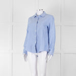 Sezane Blue Cotton Collared Shirt