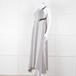 Kenzo White Black Geometric Print Strapless Long Dress