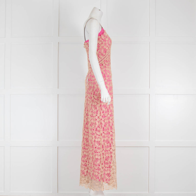 Self-Portrait Pink Crochet Overlay