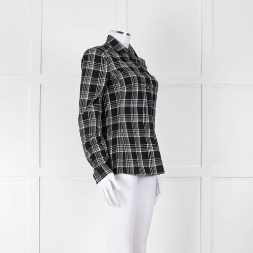 Gucci Black and White Check Cotton Shirt