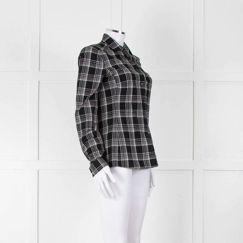 Gucci Black and White Check Cotton Shirt