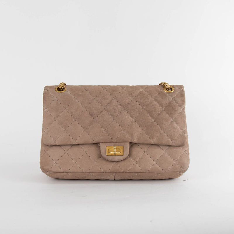 Chanel Beige Suede Caviar 2.55 Bag