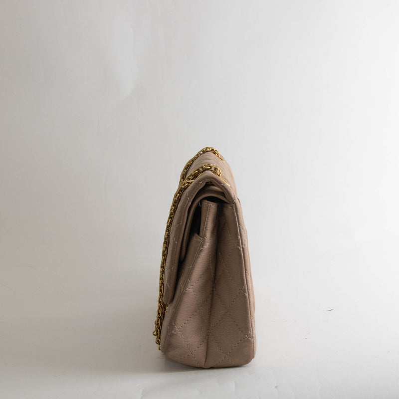 Chanel Beige Suede Caviar 2.55 Bag