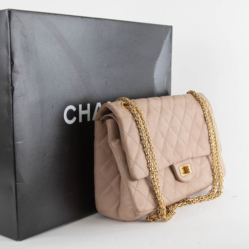 Chanel Beige Suede Caviar 2.55 Bag