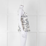 Club Monaco Cream Camisole Top with Handrawn Flower Pattern