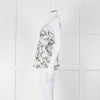 Club Monaco Cream Camisole Top with Handrawn Flower Pattern