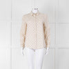 Sezane Cream Cotton Flecked Collared Shirt